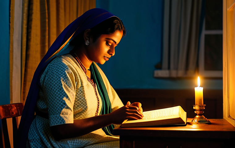 Advent Preparation**

"A woman in a modest, traditional Bengali dress, praying quietly by candlelight. The scene is a warmly lit room with a Bengali-style Bible open on a table. Soft, diffused lighting. Fully clothed, appropriate attire, safe for work, perfect anatomy, natural proportions, professional, modest, family-friendly."

**