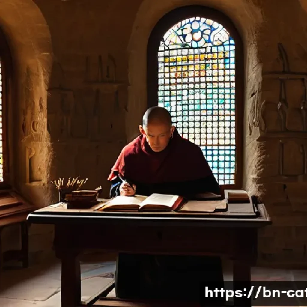 가톨릭과 중세 과학 - **Prompt 1: Medieval Monastic Scriptorium – Preservation of Knowledge**
    An intricately detailed ...