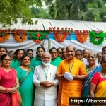 Home 20 기독교 연합 운동과 가톨릭 - A vibrant interfaith Christian community gathering in a small Bengali village during a colorful fest...